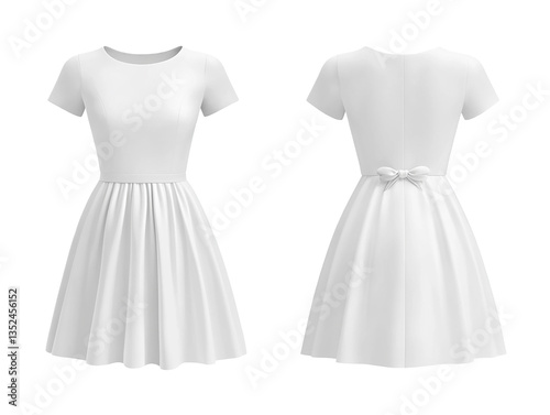 white dress isolated on white