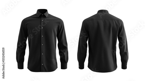 black shirt isolated on white