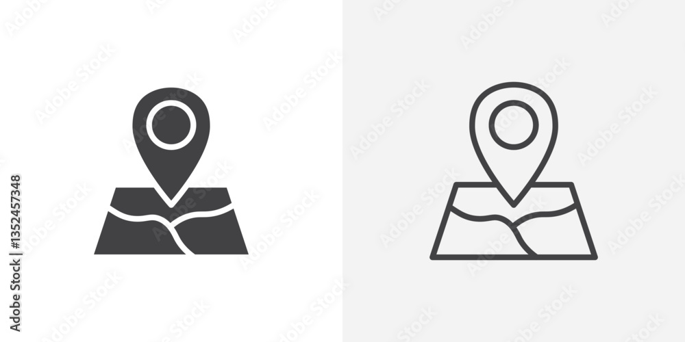 Map vector icon symbol. illustration sign collection. Map vector icon symbol. illustration sign collection.