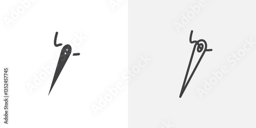 Needle icons symbol. Flat and line design style.