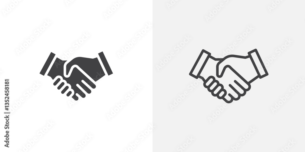 Partner icon vector set in black flat and line stroke style Partner icon vector set in black flat and line stroke style
