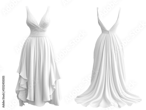 wedding dress isolated on white