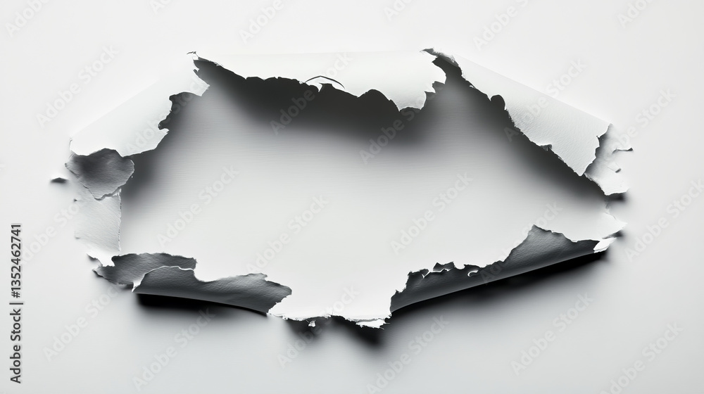 Vector realistic hole torn in paper isolated on white background Vector realistic hole torn in paper isolated on white background