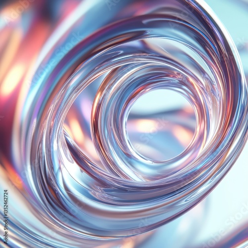 A close up view of a spiraling abstract glass design