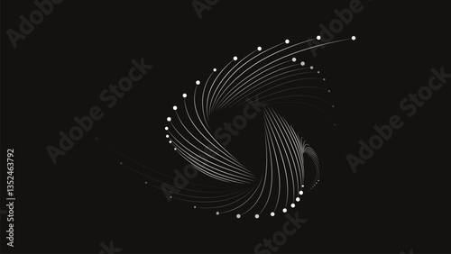 Swirling wave dot line elements rhythm abstract background