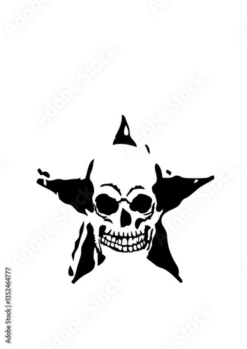 Tête de mort étoile dessin crane logo