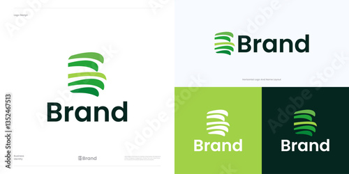 Letter B landscaping logo icon design vector, Modern simple Initial B symbol concept with nature, growth, organic, agriculture, garden environment, with shades of green usable for identity business.