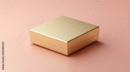 Elegant Gold Box on Soft Pink Background for Luxury Presentations