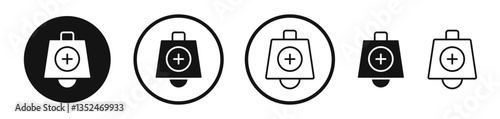Cowbell circle plus icon set. vector icons for apps and website ui design