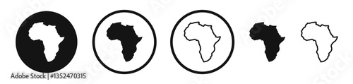 Earth africa icon set. vector icons for apps and website ui design