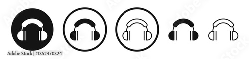 Ear muffs icon set. vector icons for apps and website ui design