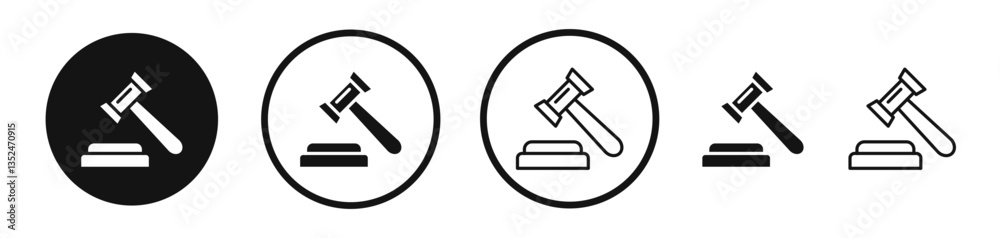 Gavel icon set. vector icons for apps and website ui design Gavel icon set. vector icons for apps and website ui design