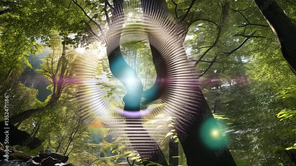 Digitaler Code integriert in Naturwald