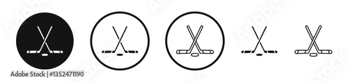 Hockey sticks icon set. vector icons for apps and website ui design