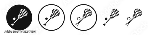 Lacrosse stick ball icon set. vector icons for apps and website ui design