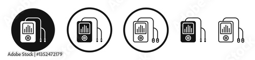 Mp3 player icon set. vector icons for apps and website ui design