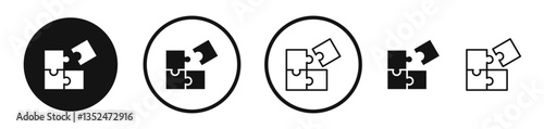 Puzzle pieces icon set. vector icons for apps and website ui design