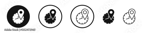 Real time location icon set. vector icons for apps and website ui design