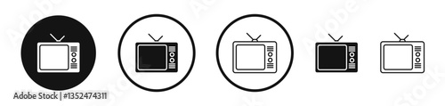 Tv retro icon set. vector icons for apps and website ui design