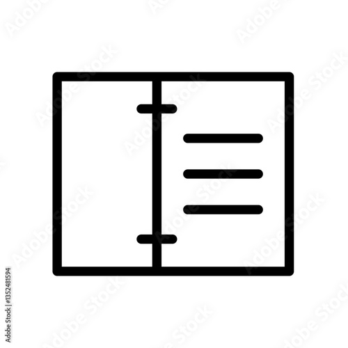 open ledger icon with horizontal lines - flat stroke design for record-keeping and documentation
