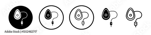 Anesthesia icons symbol. Flat and line design style.