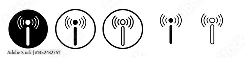Antenna icons symbol. Flat and line design style.