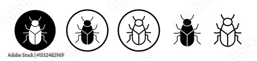 Bedbug icons symbol. Flat and line design style.