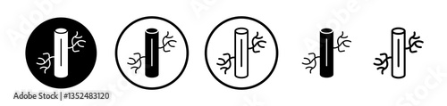 Blood Vessel icons symbol. Flat and line design style.