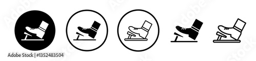 Car pedal icons symbol. Flat and line design style.
