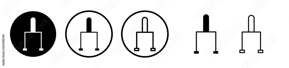 Circuit Breaker icons symbol. Flat and line design style. Circuit Breaker icons symbol. Flat and line design style.