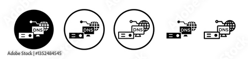 DNS icons symbol. Flat and line design style.