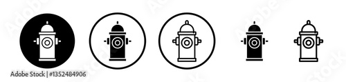 Fire hydrant icons symbol. Flat and line design style.