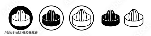 Hand Juicer icons symbol. Flat and line design style.