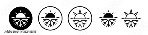 Hot and cold icons symbol. Flat and line design style.