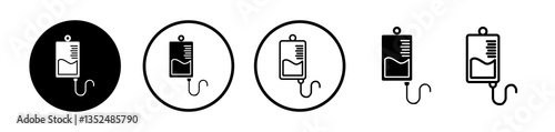 Intravenous icons symbol. Flat and line design style.