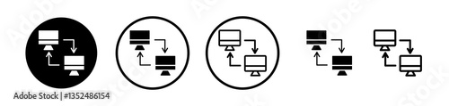 Local network icons symbol. Flat and line design style.