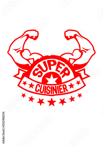 cuisinier super bras muscle banniere biceps