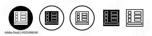 Mood board icons symbol. Flat and line design style.