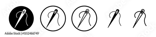 Needle icons symbol. Flat and line design style.