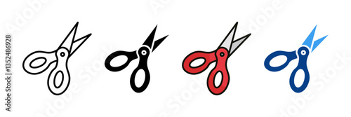 Scissors  Icon Set Multiple Style Collection