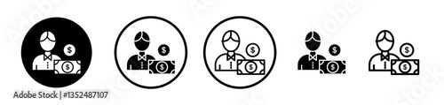 Personal loan icons symbol. Flat and line design style.