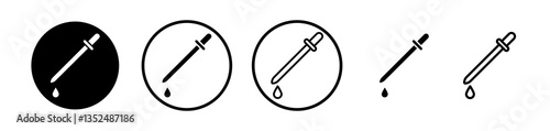 Pipette icons symbol. Flat and line design style.