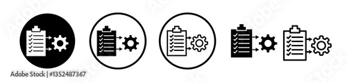 Project Management icons symbol. Flat and line design style.