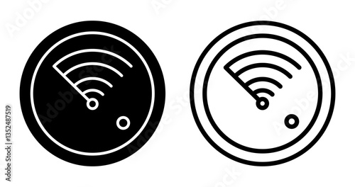 Radar detection icons symbol. Flat and line design style.
