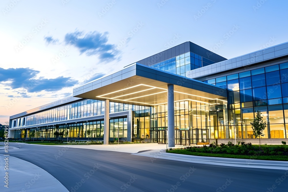 A modern sustainable medical facility with energy efficient design A modern sustainable medical facility with energy efficient design