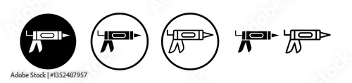 Sealants gun icons symbol. Flat and line design style.