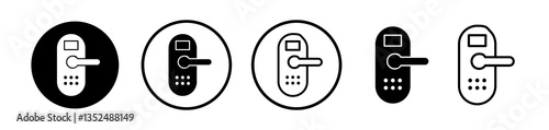Smart lock icons symbol. Flat and line design style.