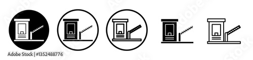 Toll road icons symbol. Flat and line design style.