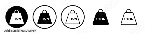 Tonne icons symbol. Flat and line design style.