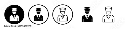 Valet icons symbol. Flat and line design style.